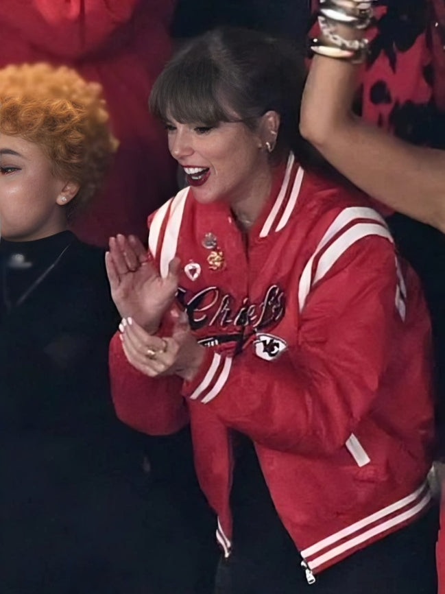 2025 Taylor Swift Chiefs Red Bomber Jacket