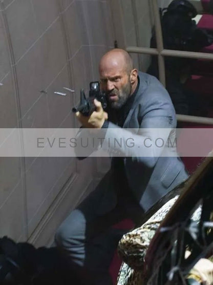 Adam Clay The Beekeeper 2024 Jason Statham Grey Blazer