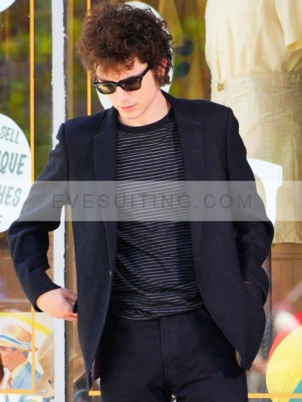 Bob Dylan Movie A Complete Unknown Timothée Chalamet Black Suiting Blazer