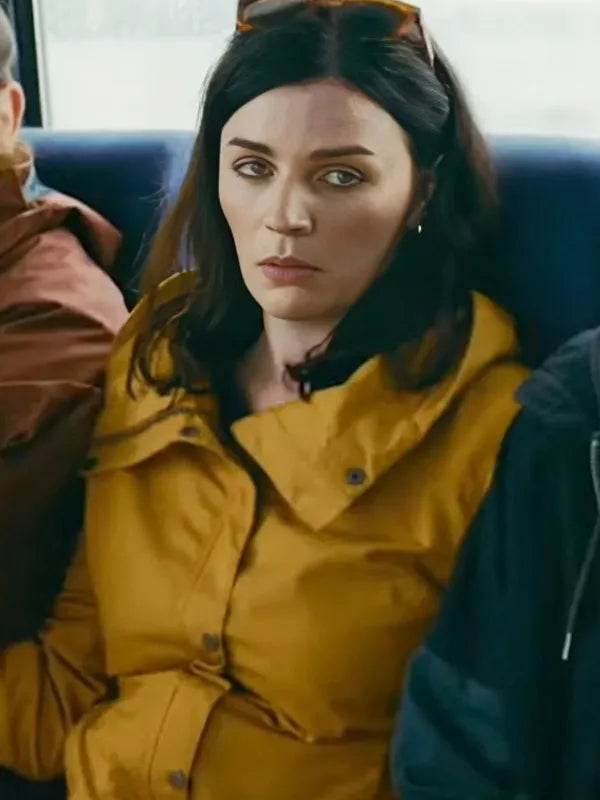 Aisling Bea Movie Get Away 2024 Susan Yellow Hooded Jacket