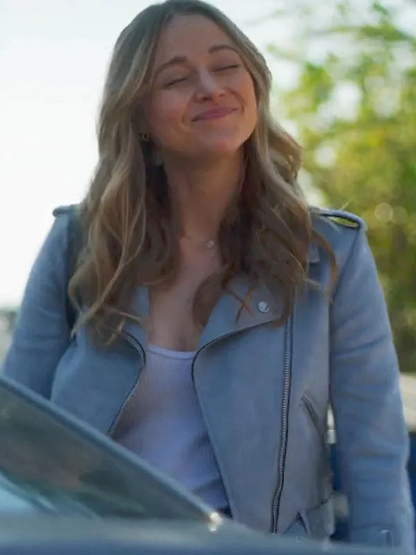 Kyla Burke Hustlers Take All 2024 Nina Meyers Grey  Leather Jacket
