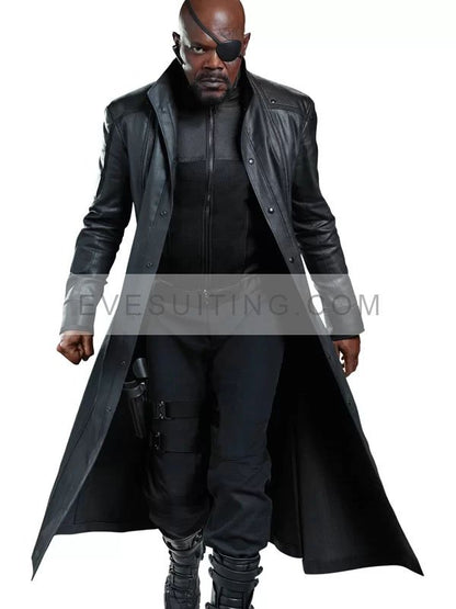 Avengers: Age of Ultron Nick Fury Black Leather Coat