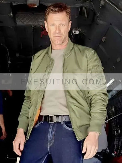Aaron Eckhart The Bricklayer 2024 Bomber Jacket