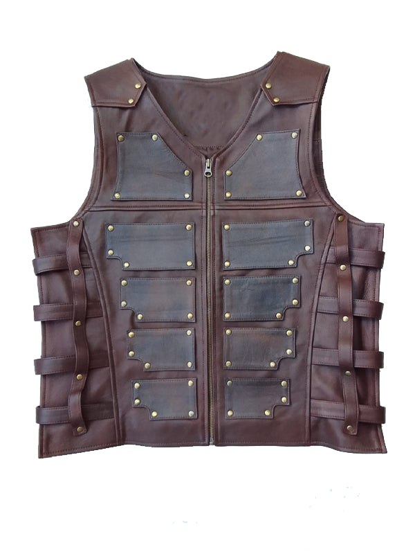 Aaron Taylor Johnson Kraven the Hunter Brown Vest