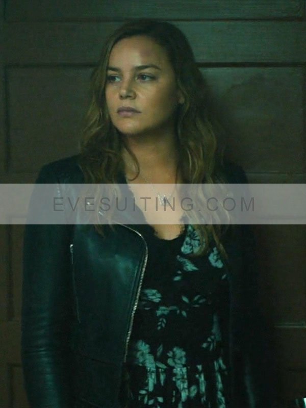 Abbie Cornish Movie Detained 2024 Rebecca Kamen Black Leather Jacket