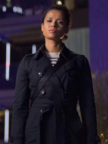 Abby Lift 2024 Gugu Mbatha-Raw Black Cotton Trench Coat