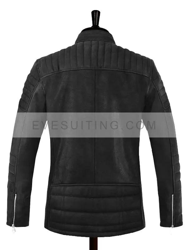 Accident Man Mike Fallon Biker Black Leather Jacket