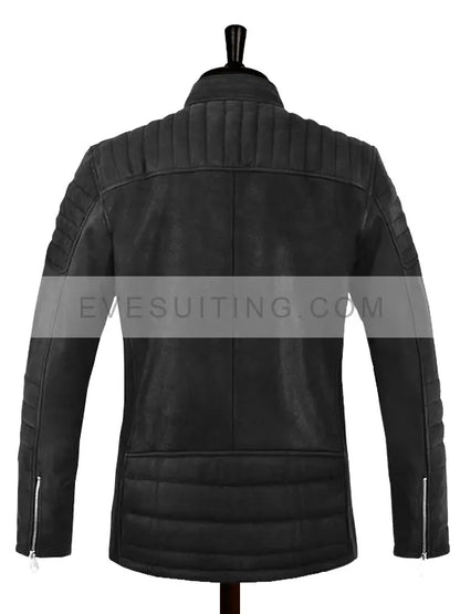 Accident Man Mike Fallon Biker Black Leather Jacket