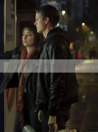 Adam Pålsson Tv Show Young Wallander Kurt Wallander Black Leather Jacket
