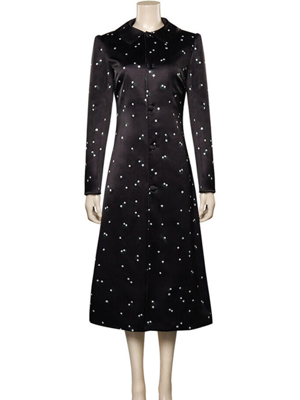 Addams Wednesday 2022 Black Floral Coat