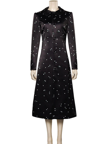 Addams Wednesday 2022 Black Floral Coat