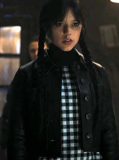 Addams Wednesday Leather Jacket