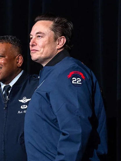Air Force Academy Elon Musk Blue Bomber Jacket