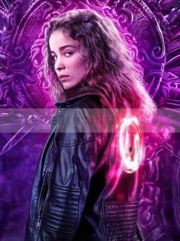 Alba Baptista Ava Tv Series Warrior Nun Black Leather Jacket