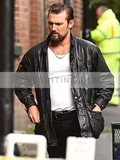Alex Pettyfer Movie 5lbs Of Pressure 2024 Leff Black Leather Jacket