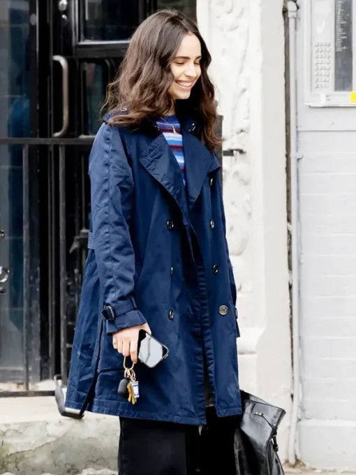 Alex The Life List 2025 Sofia Carson Blue Cotton Coat