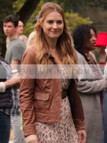 Alexandra Breckenridge Brown Leather Jacket