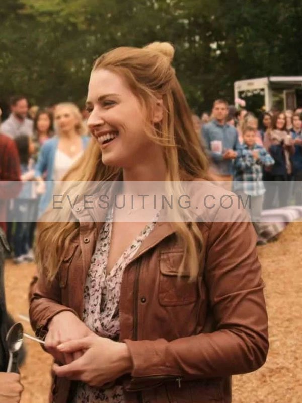 Alexandra Breckenridge Virgin River Season 2 Melinda Monroe Brown Leather Jacket