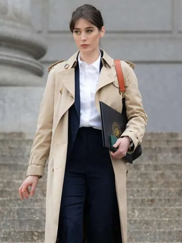 Alexandra Mullen Zero Day 2025 Lizzy Caplan Trench Coat