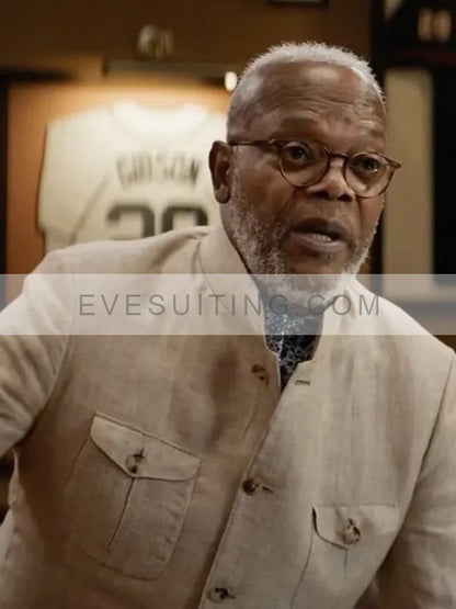 Alfie Movie Argylle 2024 Samuel L. Jackson Beige Coat