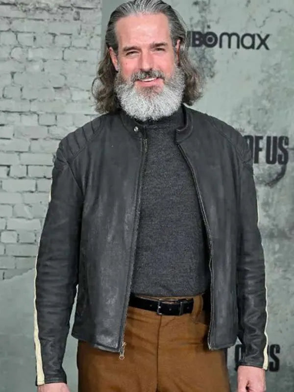 American Actor Jeffrey Pierce Black Leather Jacket