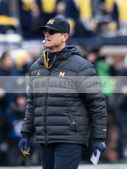 American Football Coach Jim Harbaugh Puffer Jacket