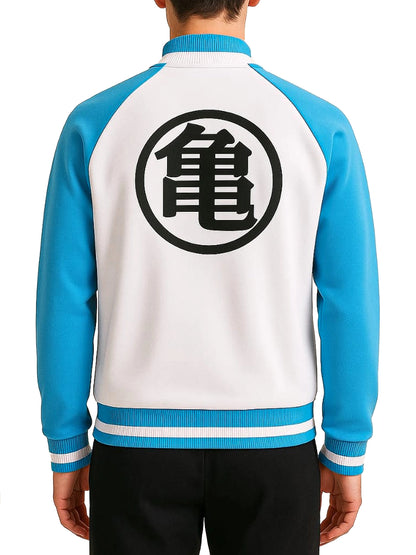 Anime Dragon Ball Z Goku Blue And White Bomber Jacket