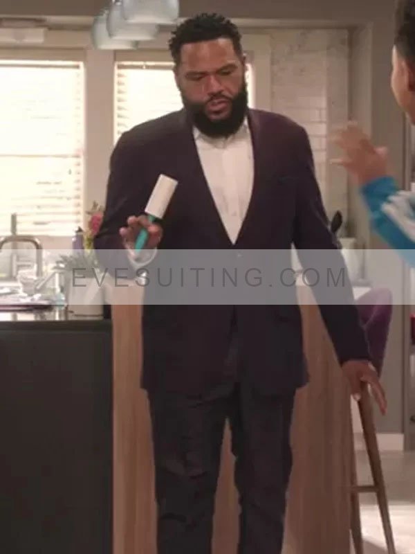 Anthony Anderson Black-ish S08 Andre Johnson Burgundy Blazer