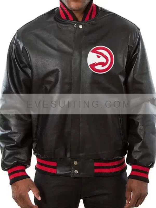 Atlanta Hawks Leather Varsity Jacket