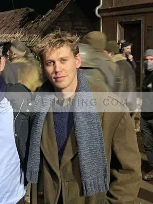 Austin Butler Masters of the Air 2024 Green Coat