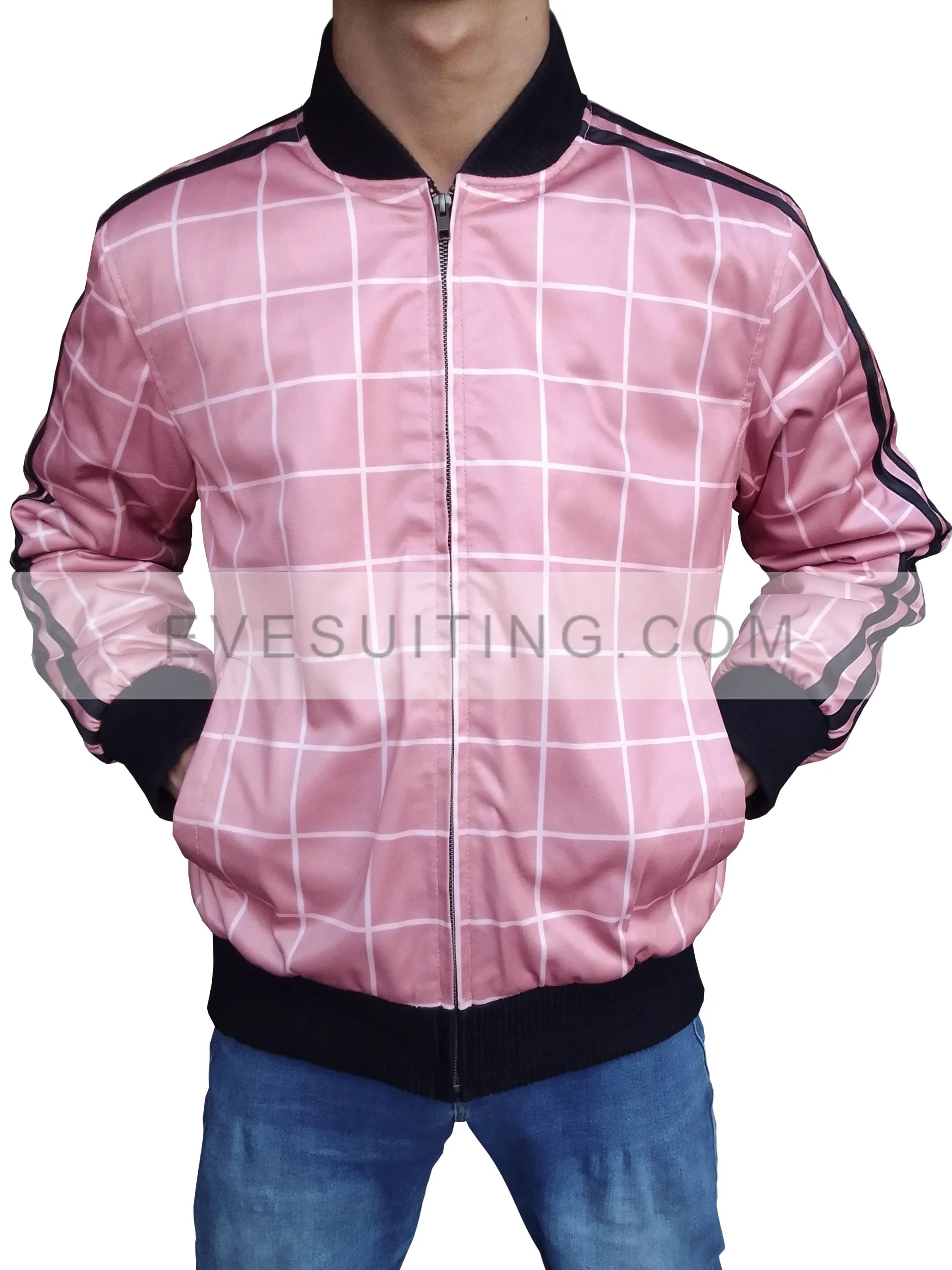 Austin Butler Pink Varsity Jacket