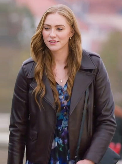 Ava Micallief Love On The Danube Royal Getaway 2024 Jessica Sipos Brown Leather Jacket