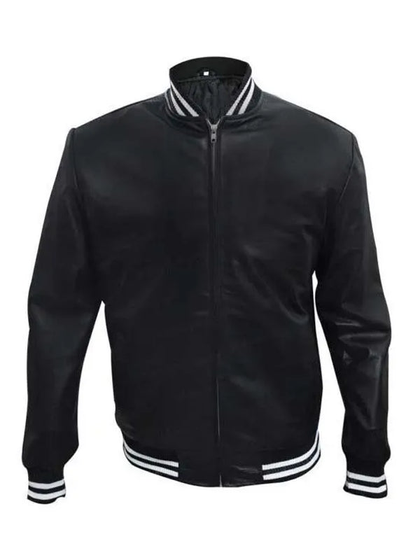BMF Black Mafia Family 2021 Black Varsity Bomber Letterman Jacket