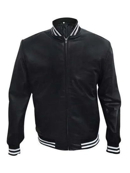 BMF Black Mafia Family 2021 Black Varsity Bomber Letterman Jacket