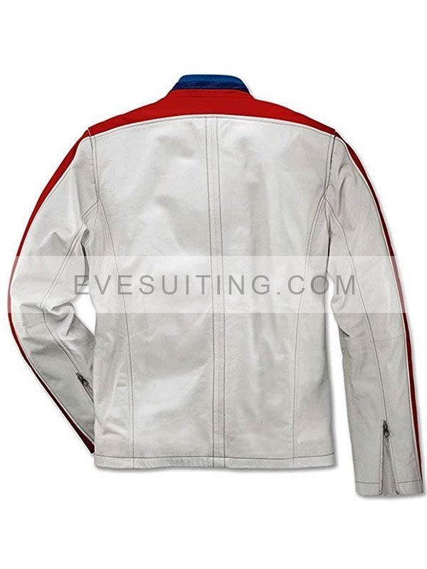 BMW Motorcycle White Leather Jacket For Mens