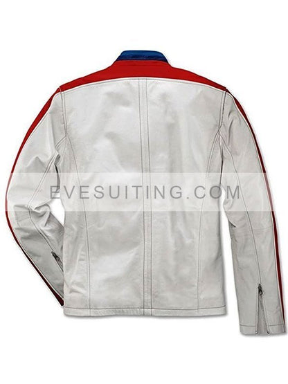 BMW Motorcycle White Leather Jacket For Mens