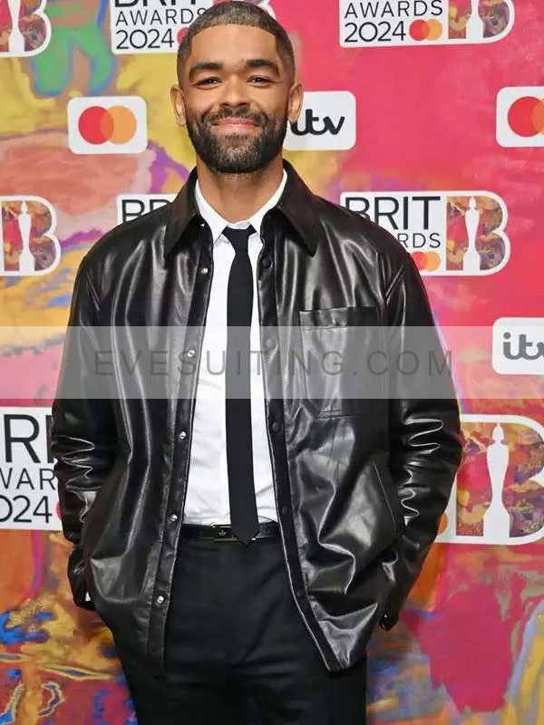 BRIT Awards 2024 Kingsley Ben-Adir Leather Jacket
