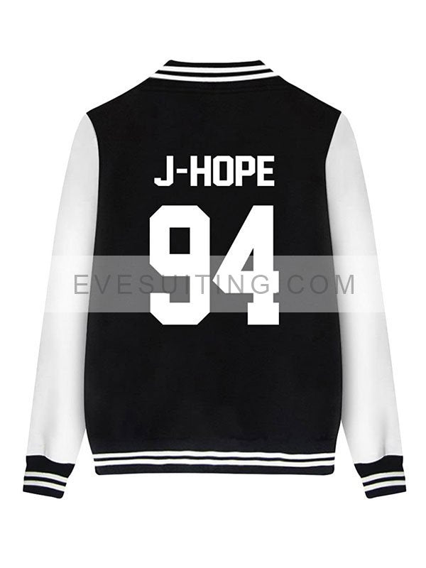 BTS Black And White Varsity Letterman Jacket