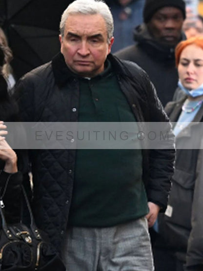 Back To Black 2024 Eddie Marsan Black Quilted Jacket