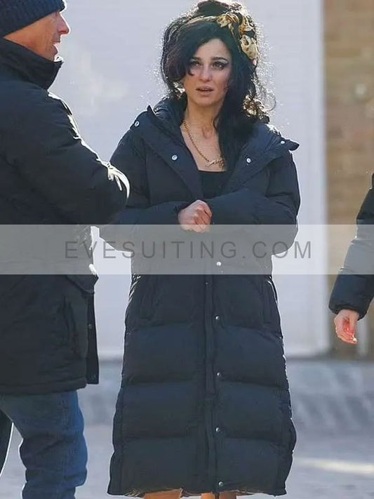 Back To Black 2024 Marisa Abela Black Puffer Coat