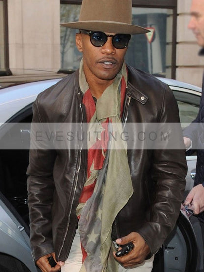 Back in Action 2024 Jamie Foxx Brown Leather Jacket