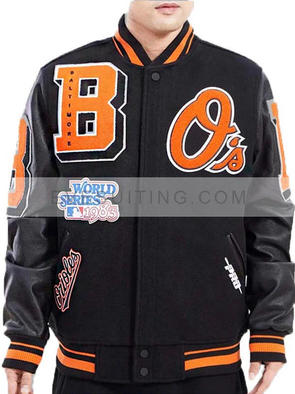 Baltimore Orioles Black Varsity Jacket