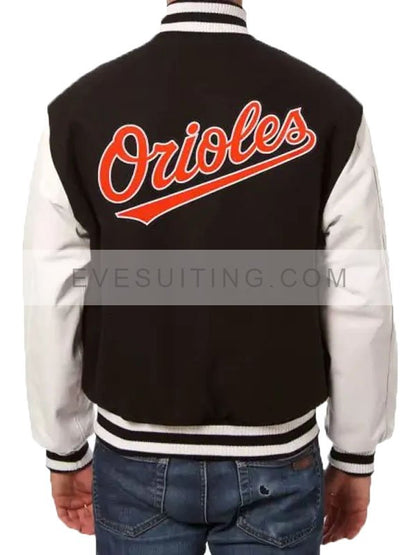 Baltimore Orioles Varsity Black And White Bomber Jacket
