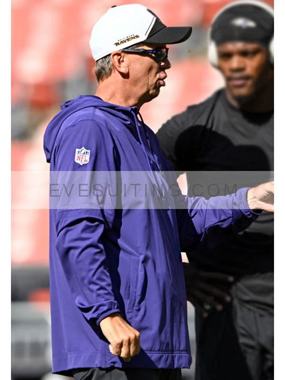Baltimore Ravens Todd Monken Hooded Polyester Jacket