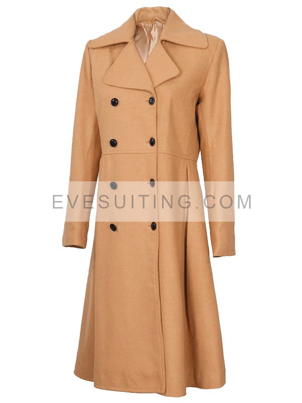 Beige Double-Breasted Trench Coat