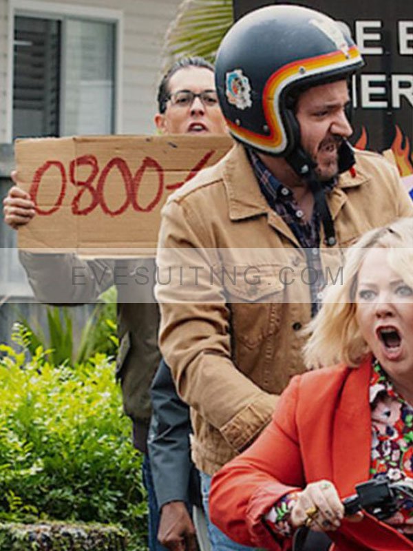 Ben Falcone God’s Favorite Idiot Clark Thompson Brown Cotton Jacket