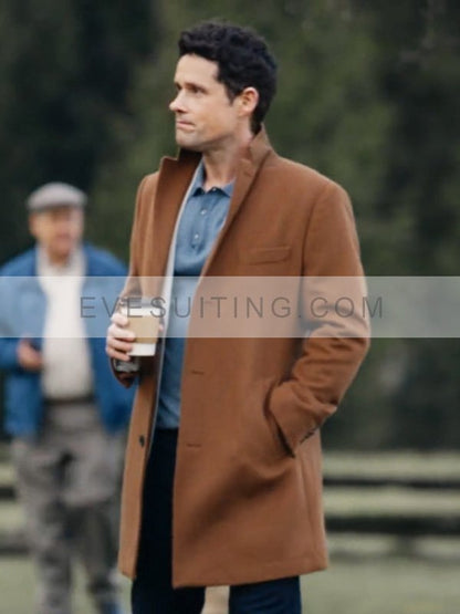 Benjamin Hollingsworth Movie An Easter Bloom 2024 Derrick Brown Wool Trench Coat