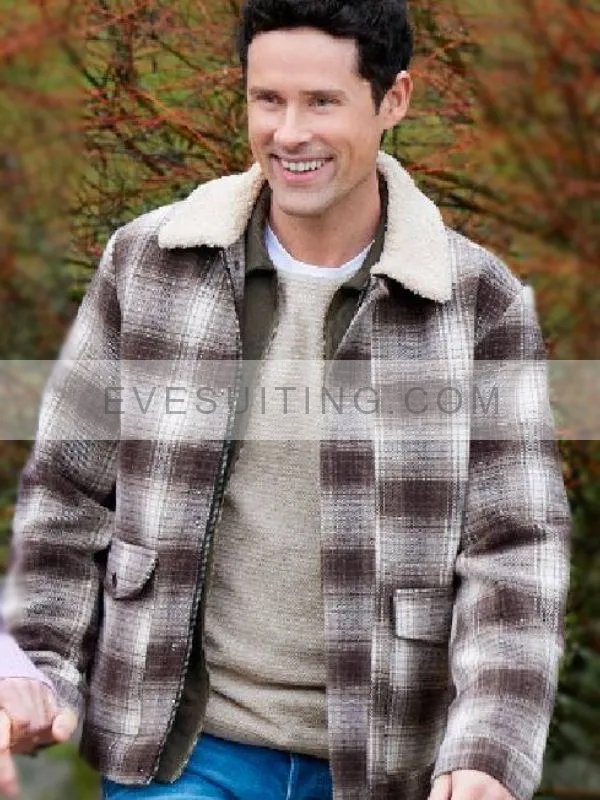 Benjamin Hollingsworth Movie An Easter Bloom 2024 Plaid Shearling Collar Jacket