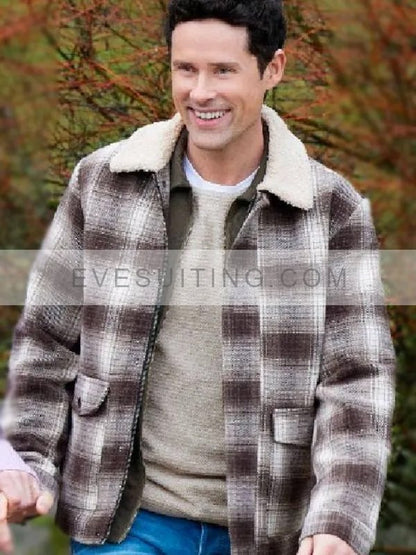 Benjamin Hollingsworth Movie An Easter Bloom 2024 Plaid Shearling Collar Jacket