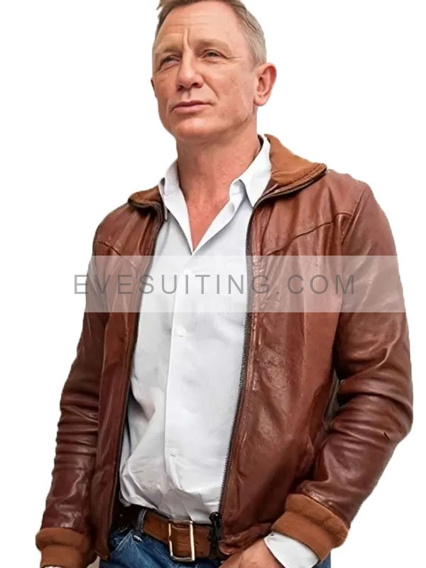 Benoit Blanc Glass Onion A Knives Out Mystery Leather Jacket